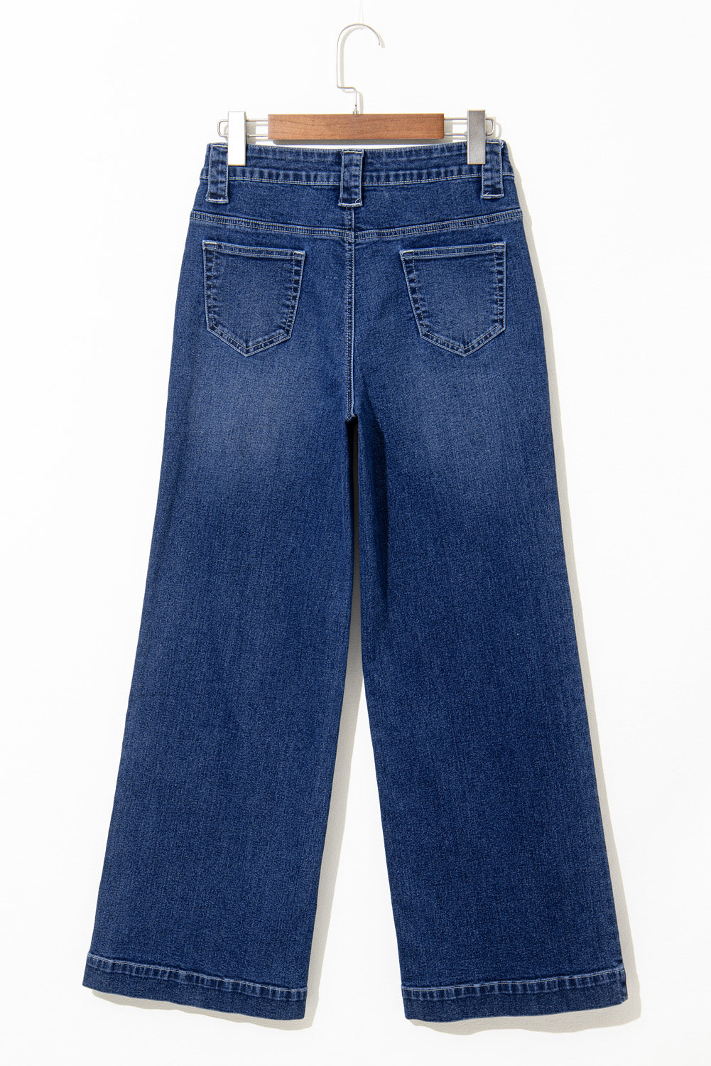 Sail Blue Wide Leg Pocketed High Waist Women's Jeans - The Eggy's store