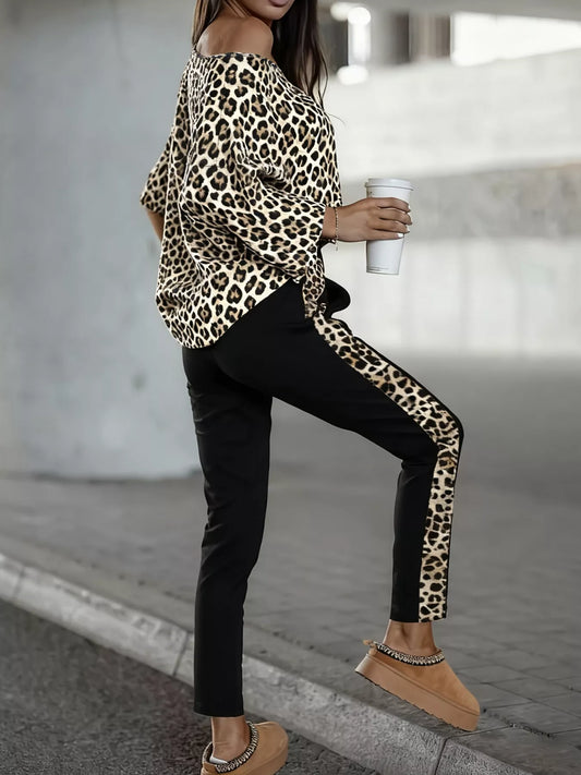 Leopard Print Two-Piece Set