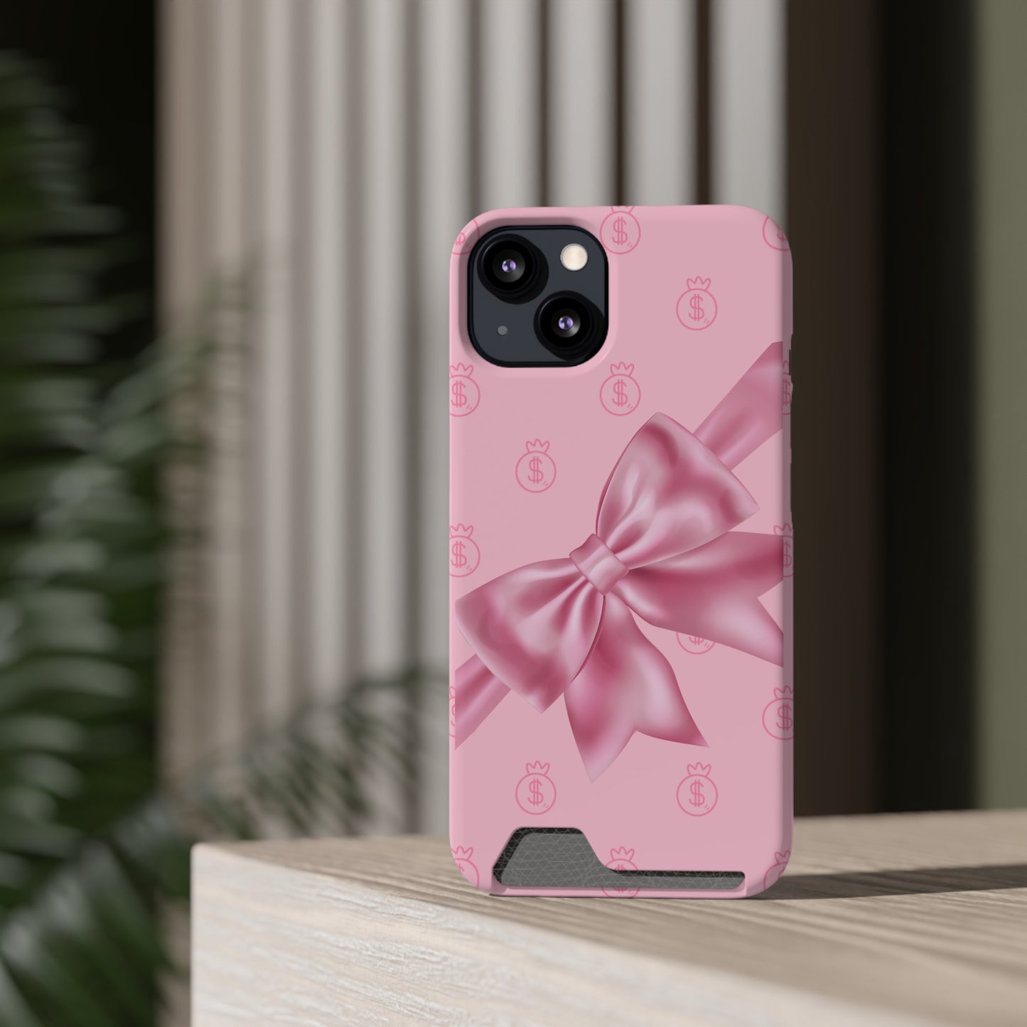 Money and Bows Phone Case with Card Holder