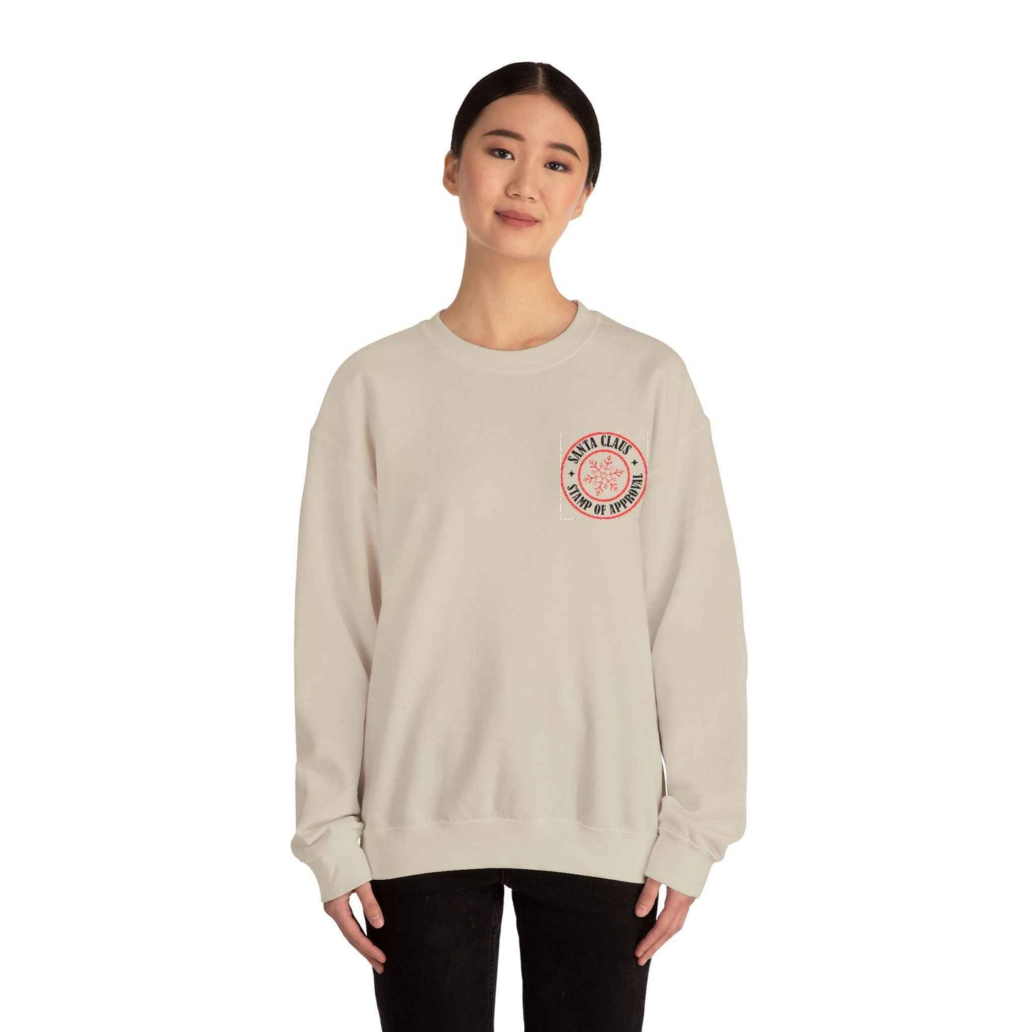 Embroidered Christmas Stamp Sweatshirt for Adults