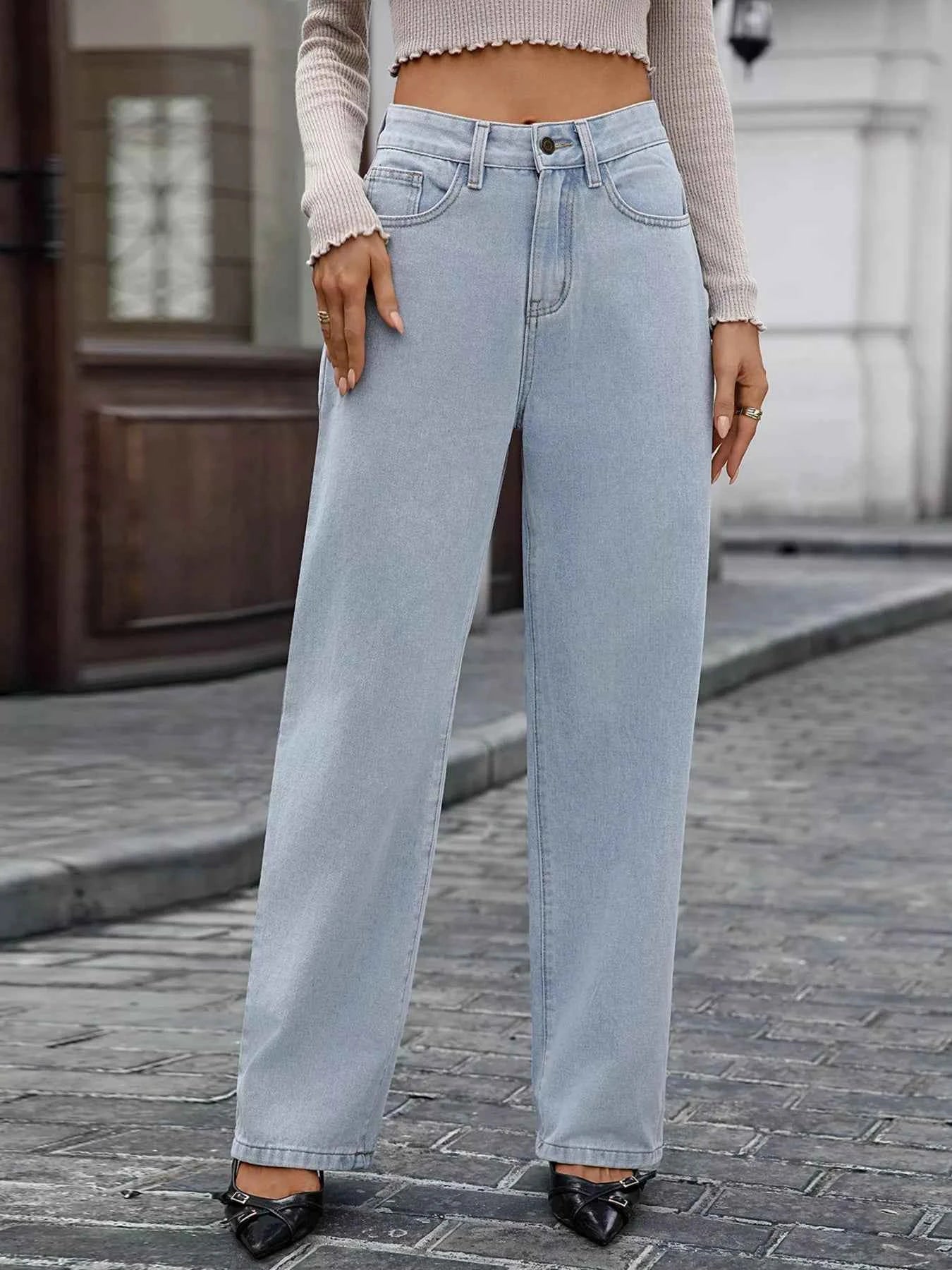 High Waisted Wide Leg Jeans
