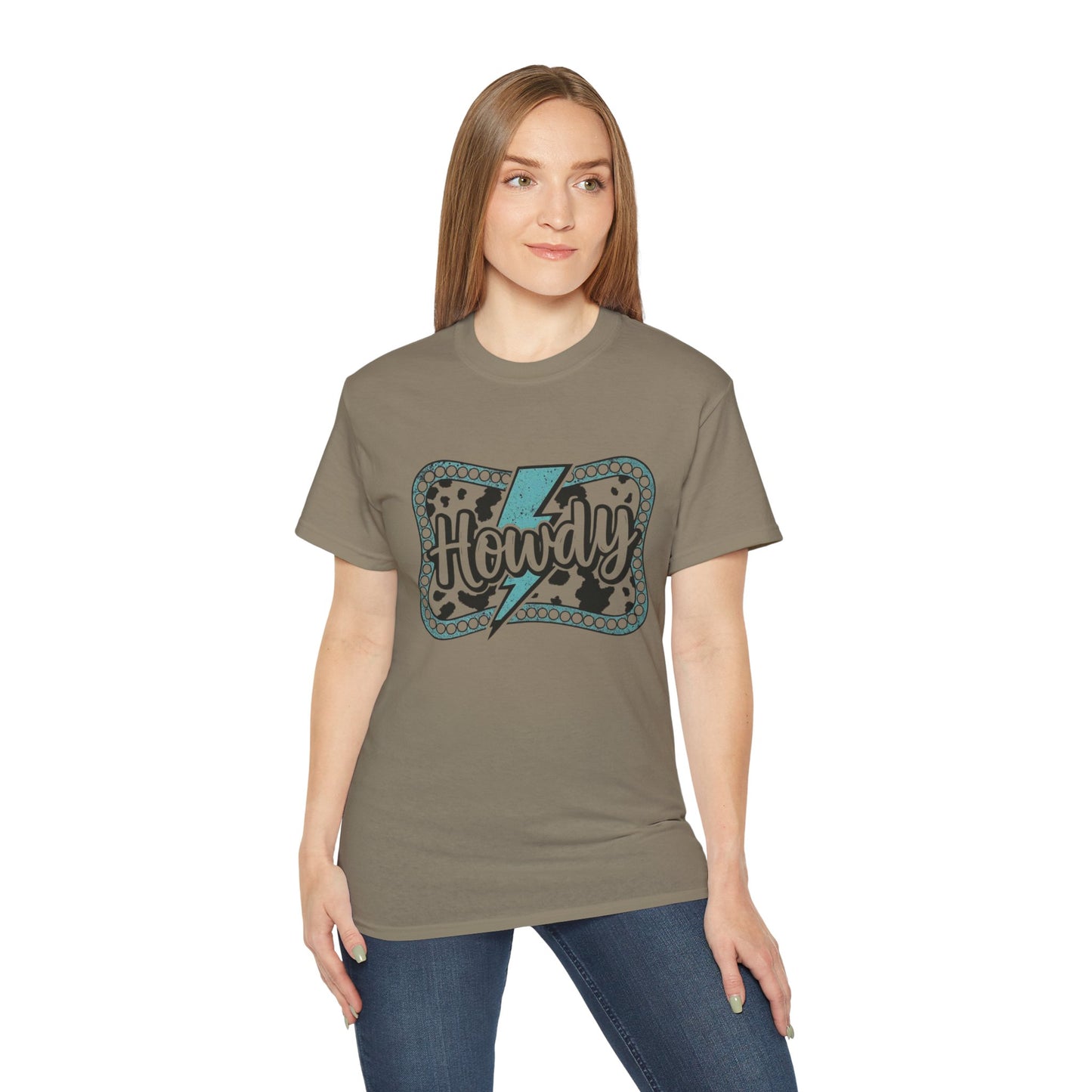 Howdy Lightning Graphic Tee - Fun Unisex Cotton Women's T-Shirt for Summer, Festivals, Casual Wear - The Eggy's store