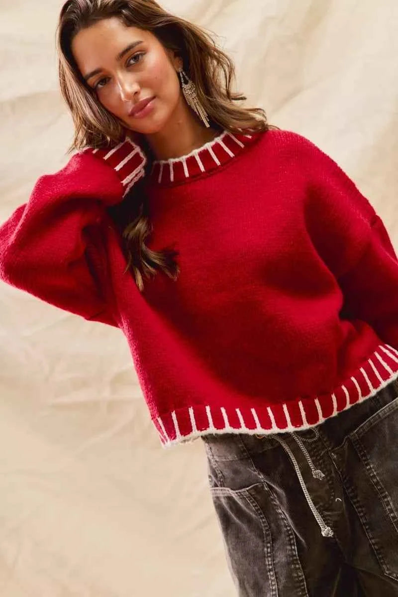 SO ME Loose Fit Christmas Holiday Sweater