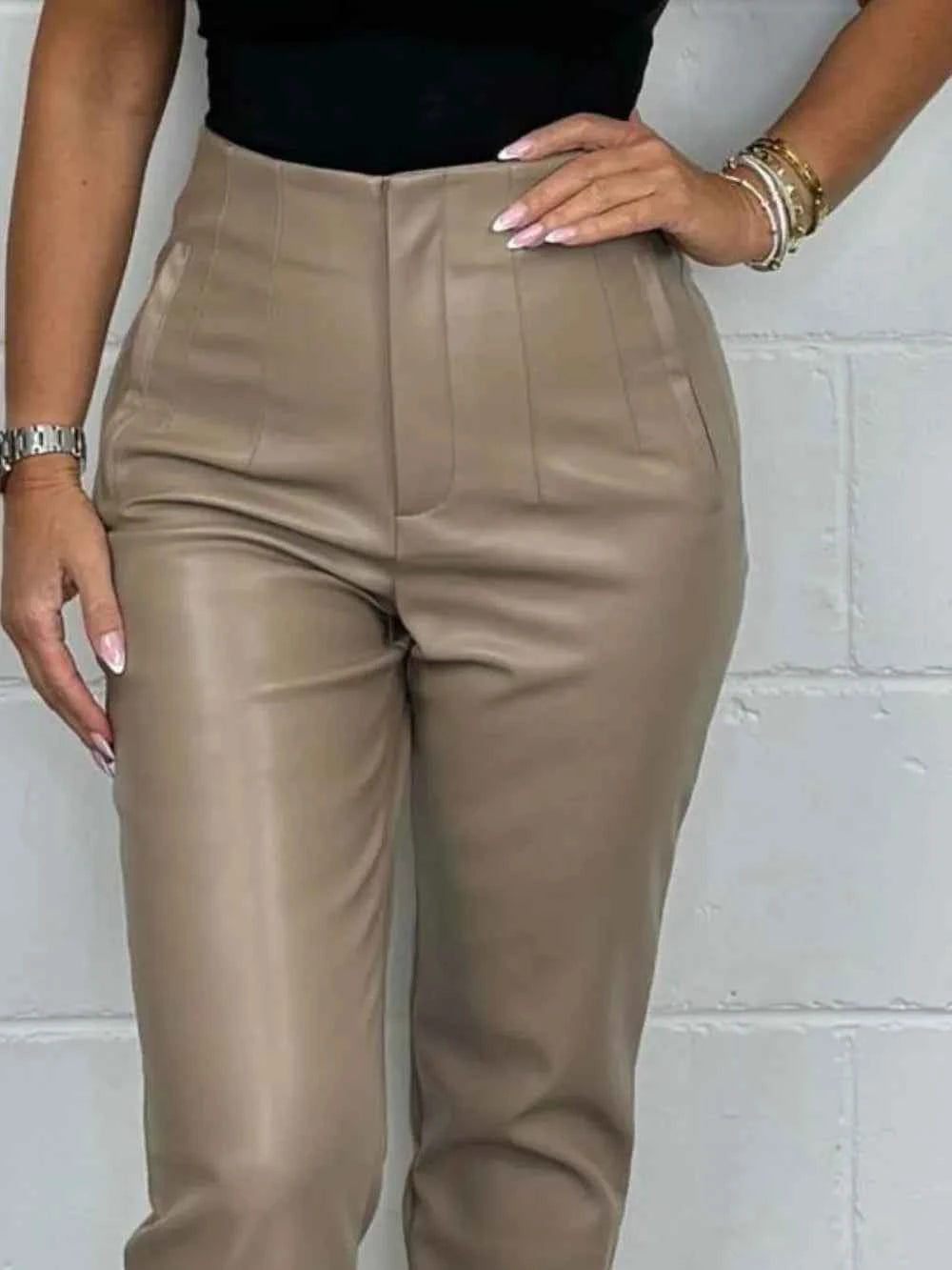 Full Size High Waist Straight Women's Pants Plus Size