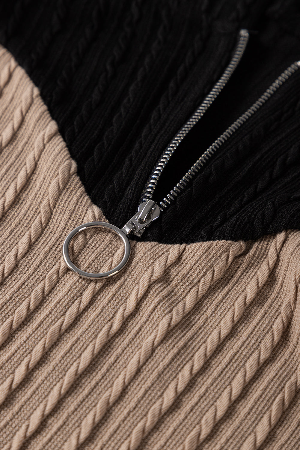 Parchment Textured Patchwork Long Sleeve Hooded Women's Top - The Eggy's store