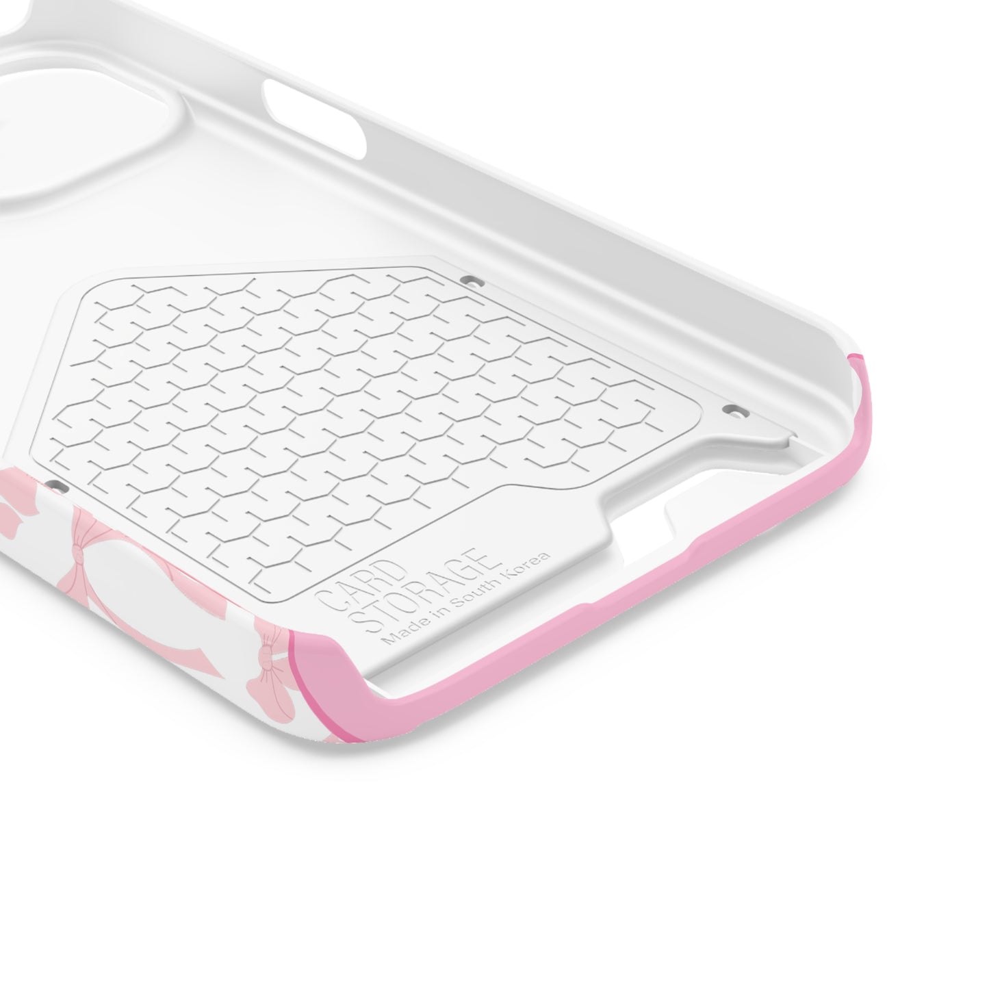 Pink Bow Phone Case with Card Holder - Stylish and Functional - The Eggy's store