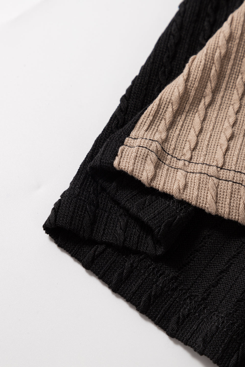 Parchment Textured Patchwork Long Sleeve Hooded Women's Top - The Eggy's store