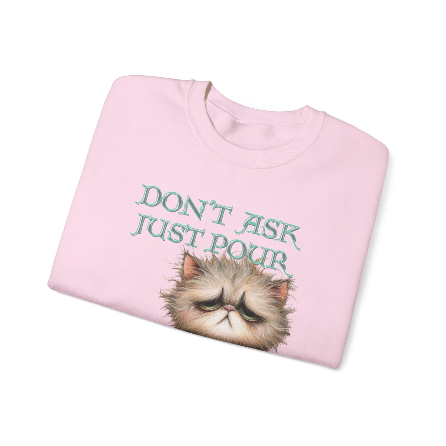 Just Pour Coffee Lover Sweatshirt Women's Top - Funny Cat Lover Gift, Cozy Apparel - The Eggy's store