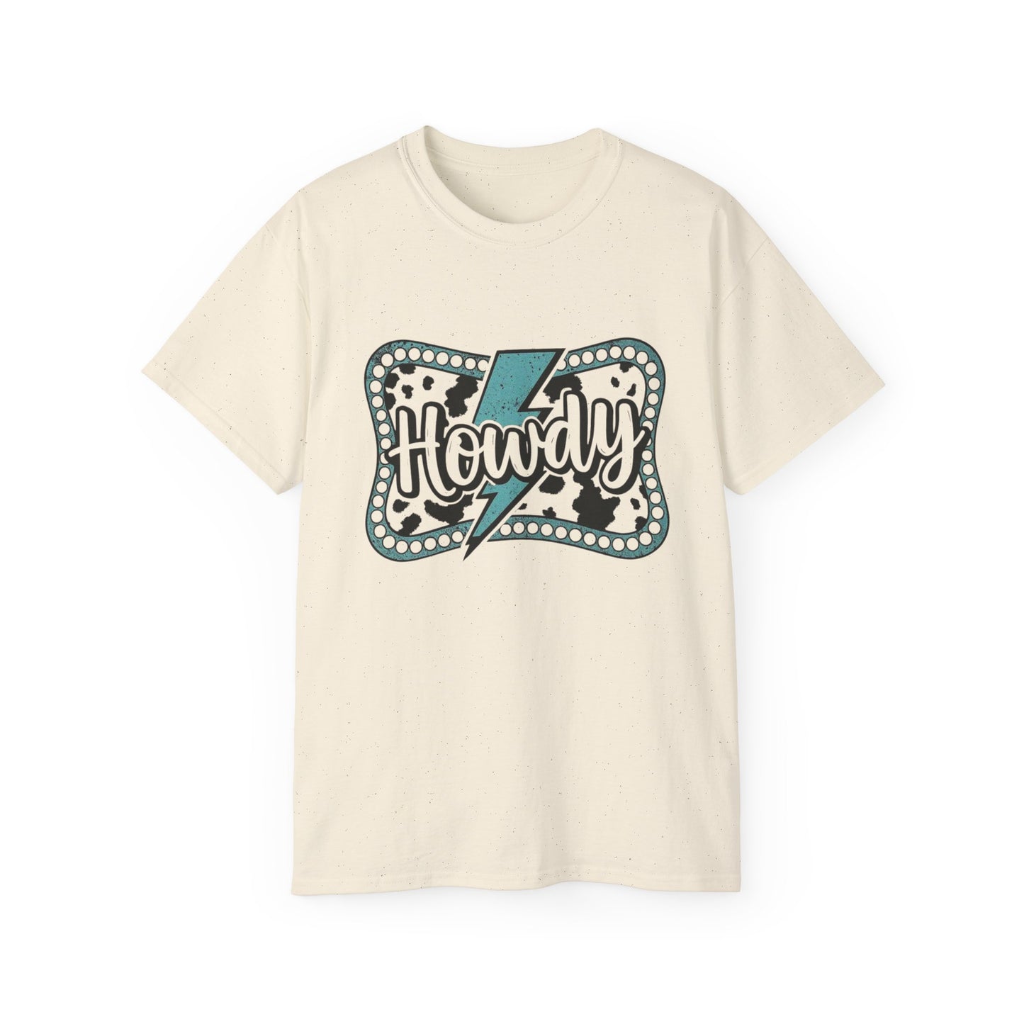 Howdy Lightning Graphic Tee - Fun Unisex Cotton Women's T-Shirt for Summer, Festivals, Casual Wear - The Eggy's store