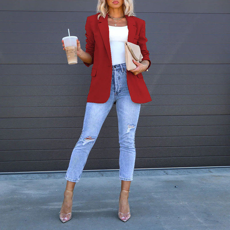 Womens Casual Blazers Open Front Long Sleeve Work Office Suit Jackets Blazer - The Eggy's store
