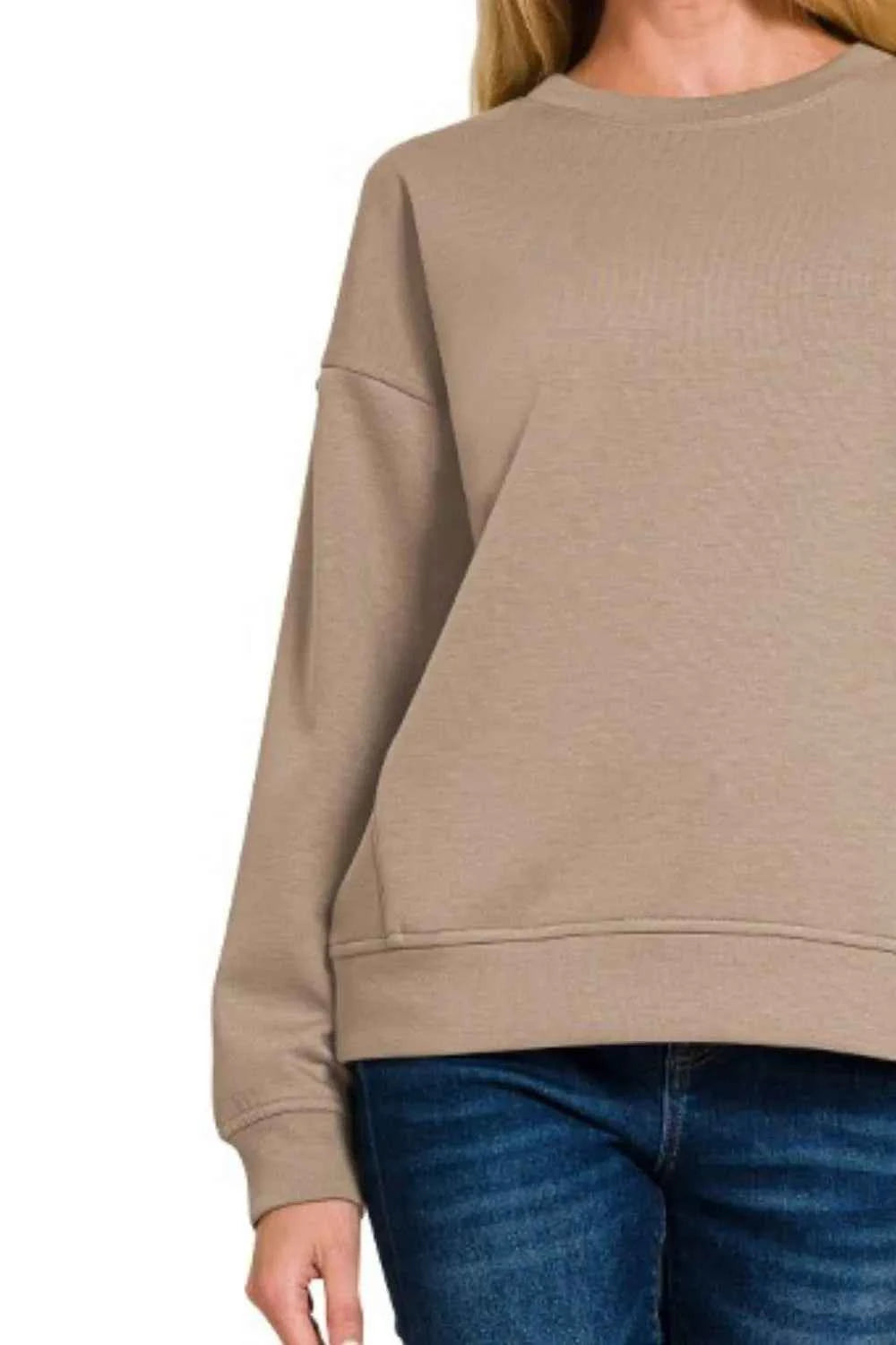 Zenana Scuba Round-neck Sweatshirts