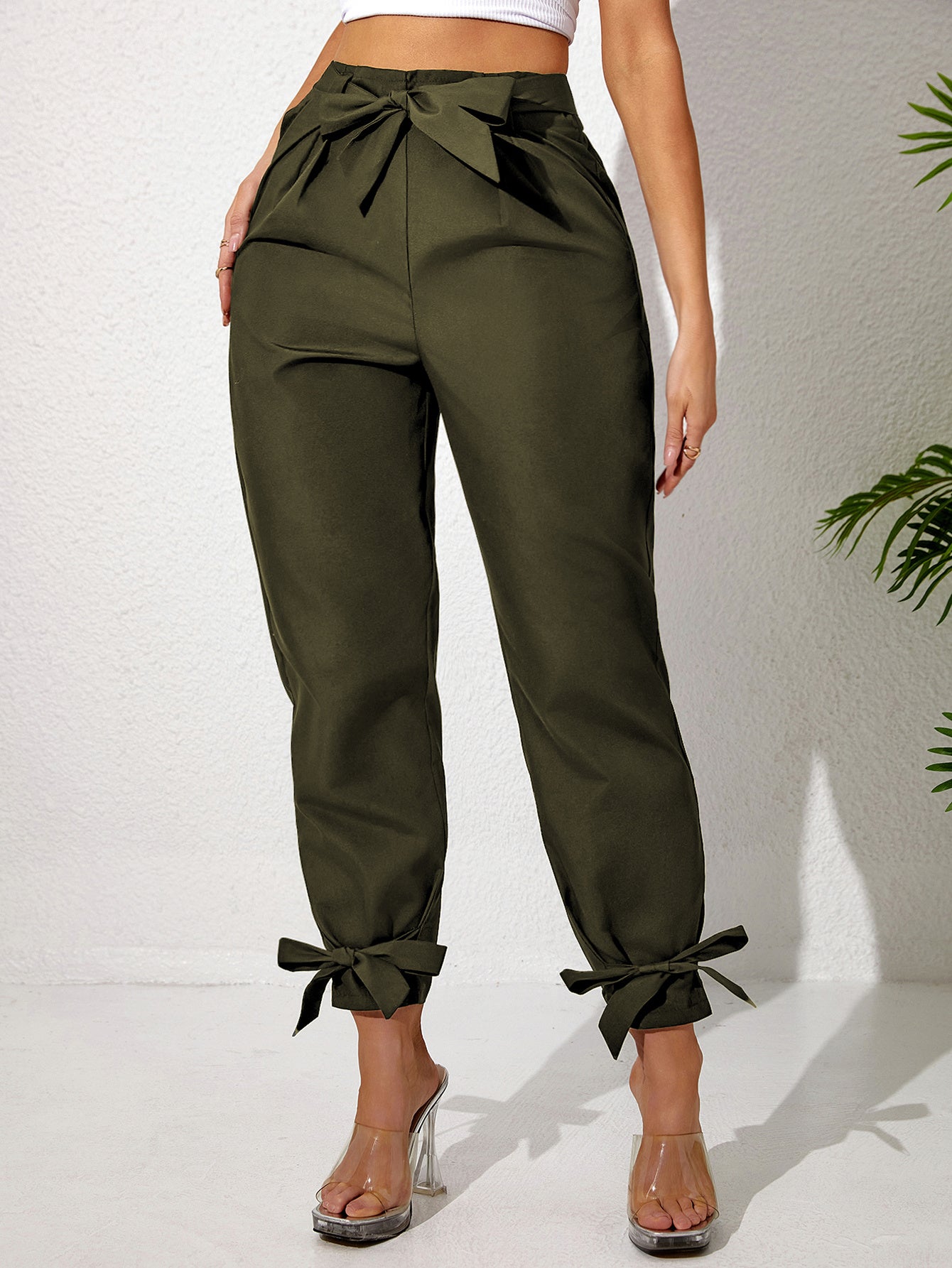 Plus Size Casual Pants with Ankle Strap for Women - The Eggy's store