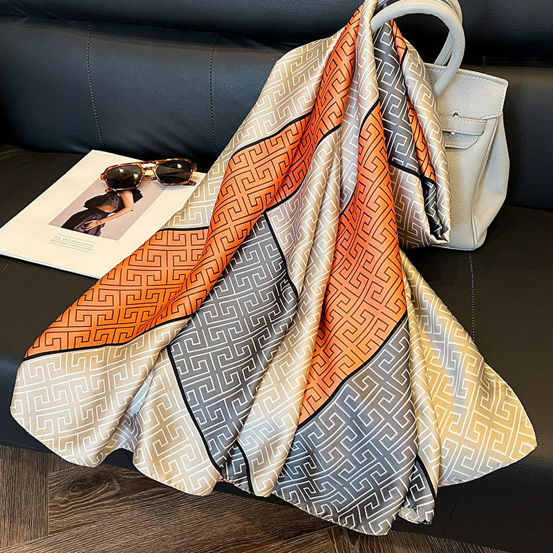 Elegant Silk Scarf for Women - Long Sun Protection Accessory for Spring and Summer - The Eggy's store