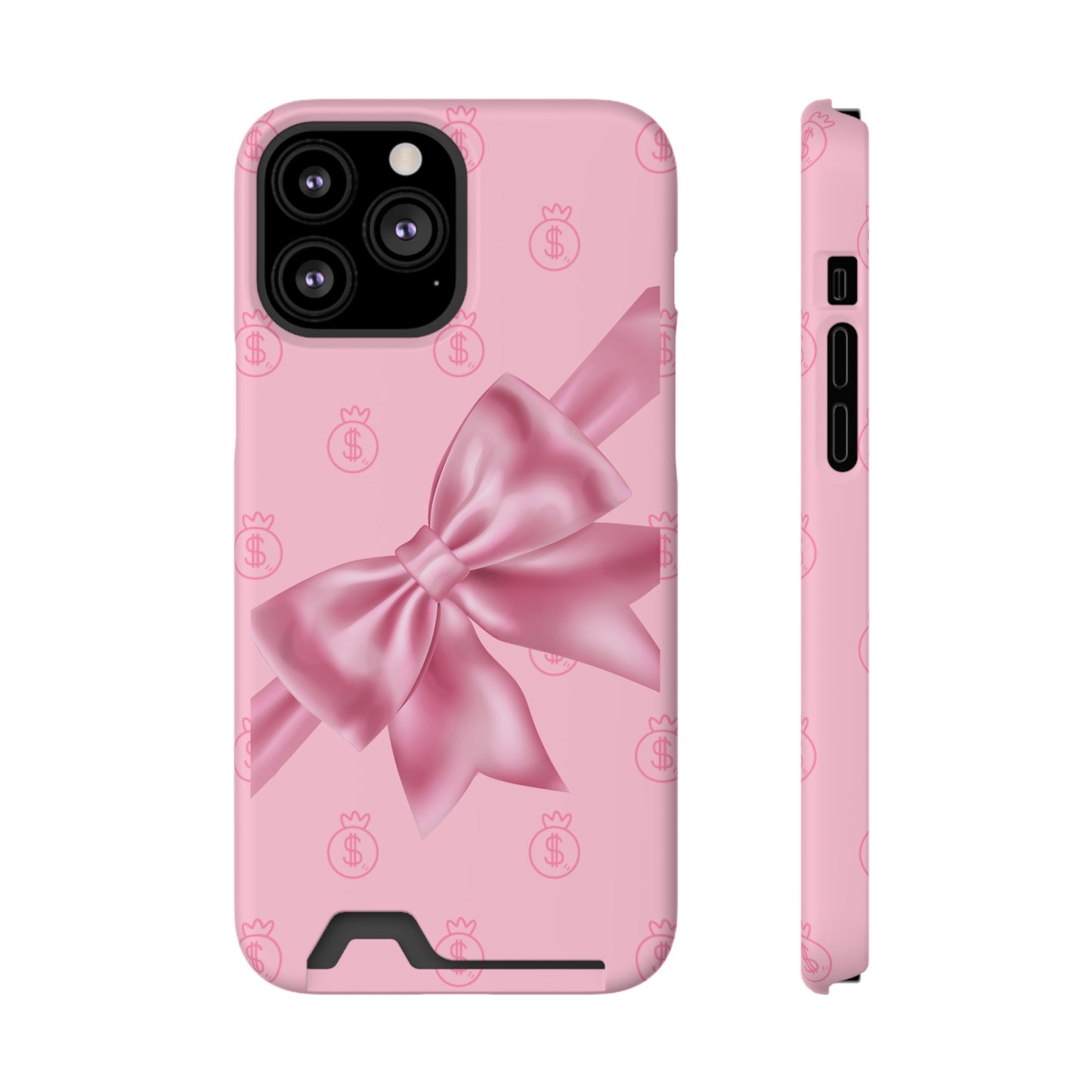 Money and Bows Phone Case with Card Holder - The Eggy's store