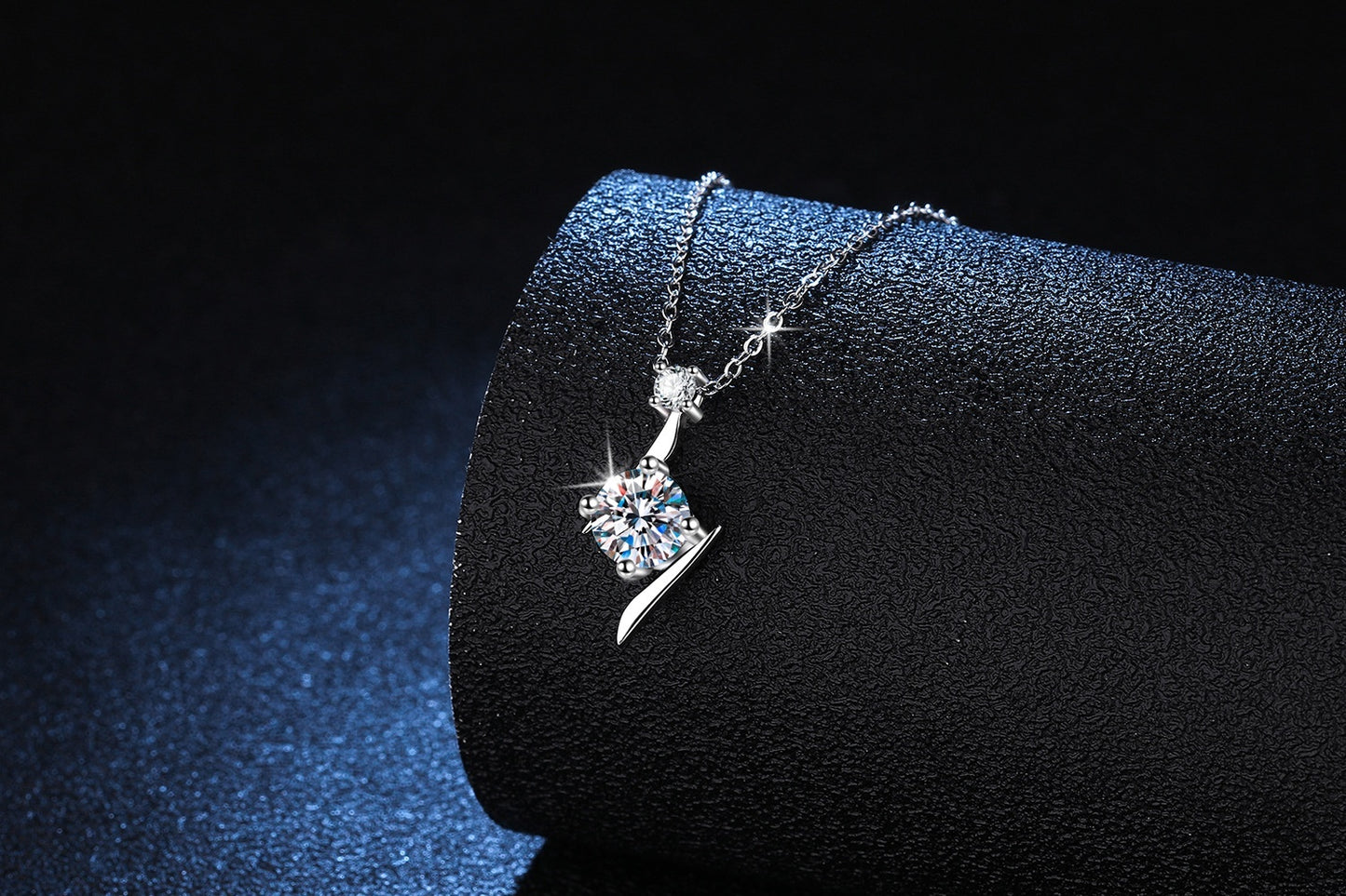 S925 Sterling Silver Moissanite Necklace Clavicle Chain - The Eggy's store