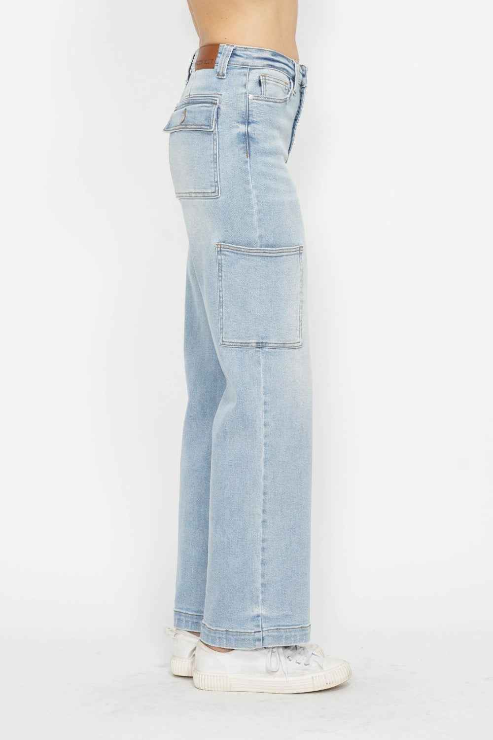 Judy Blue Full Size High Waist Straight Cargo Jeans
