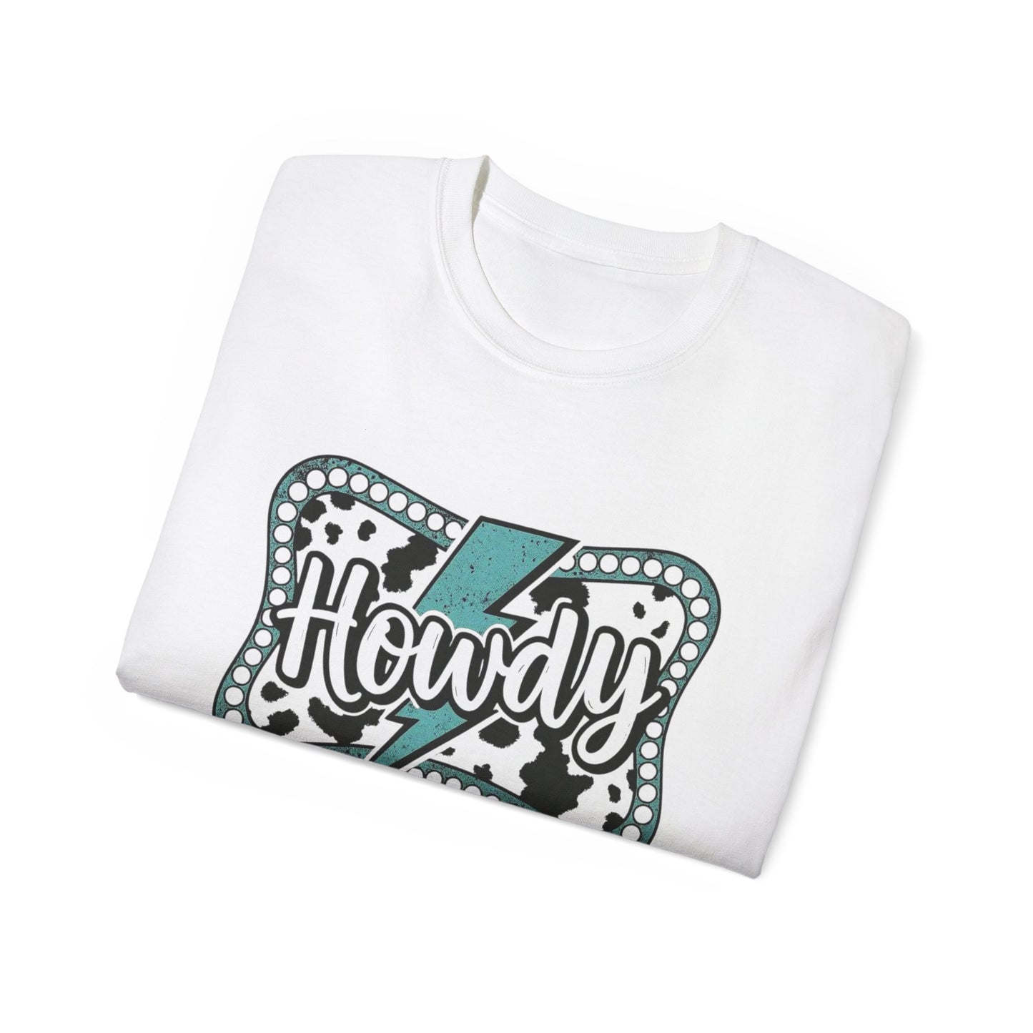 Howdy Lightning Graphic Tee - Fun Unisex Cotton Women's T-Shirt for Summer, Festivals, Casual Wear - The Eggy's store
