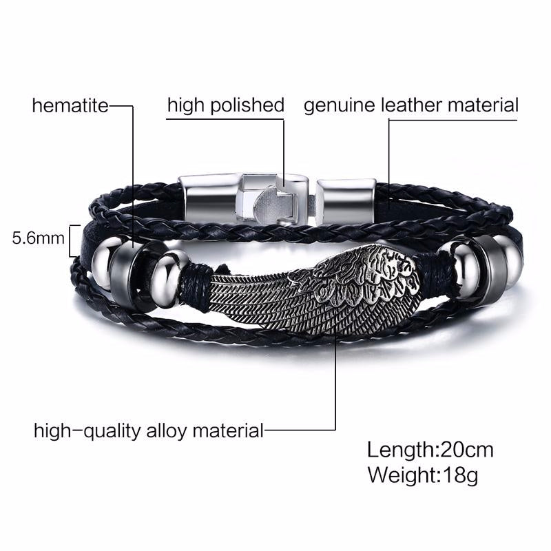 Alloy lucky figure 8 leather bracelet - The Eggy's store