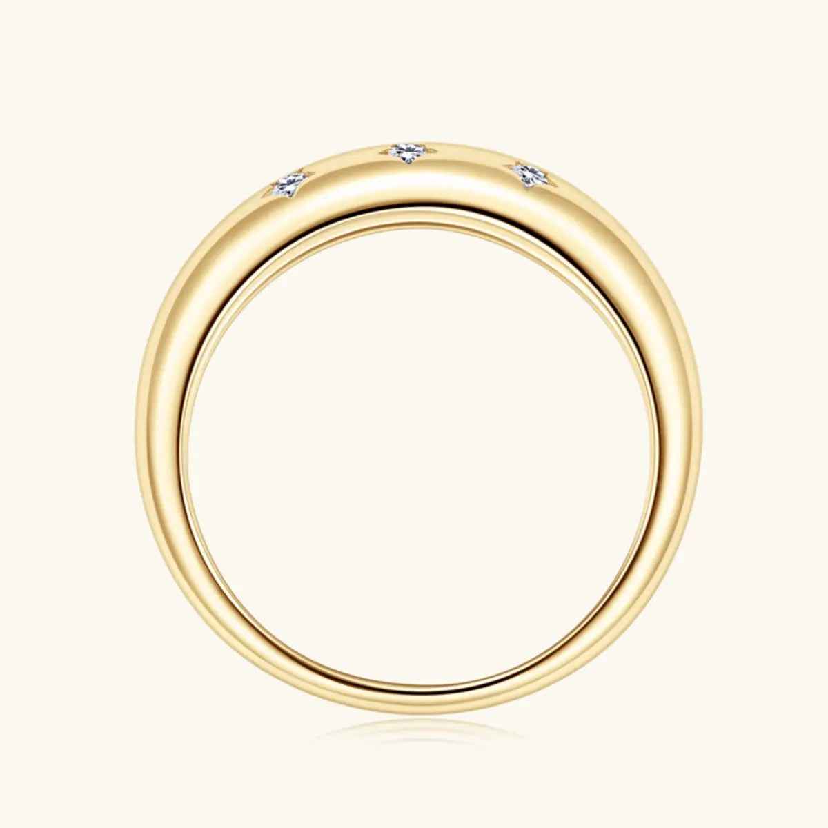 925 Sterling Silver Inlaid Moissanite Star Ring