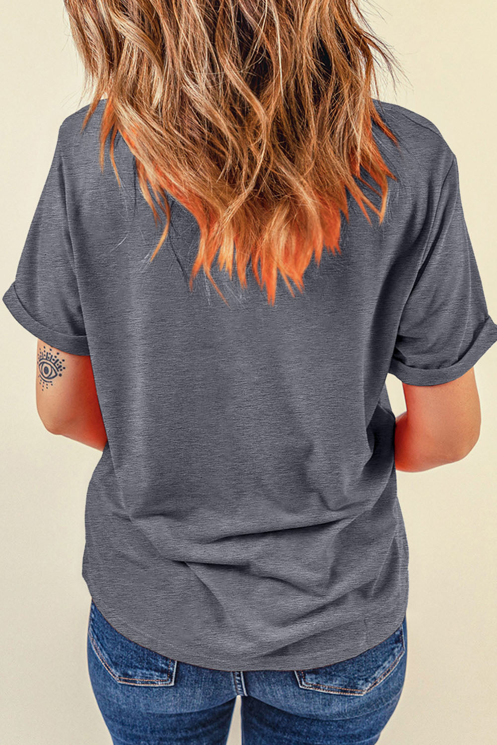 Three Ghosts Halloween Graphic T-Shirt with Cuffed Sleeves