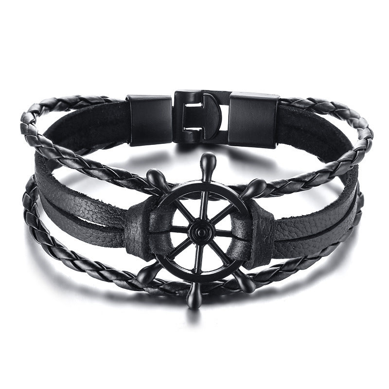 Alloy lucky figure 8 leather bracelet - The Eggy's store