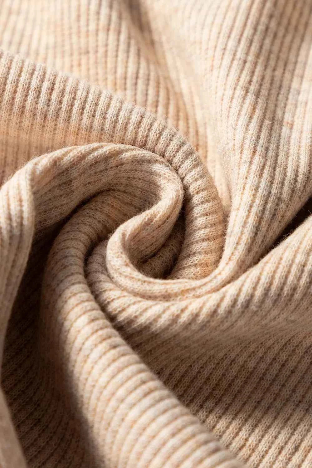 Short Sleeve Half Button Ribbed Knit Top