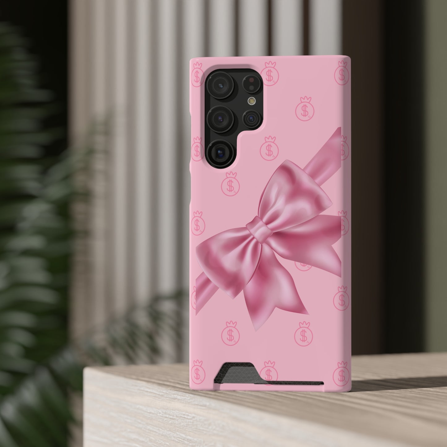 Money and Bows Phone Case with Card Holder