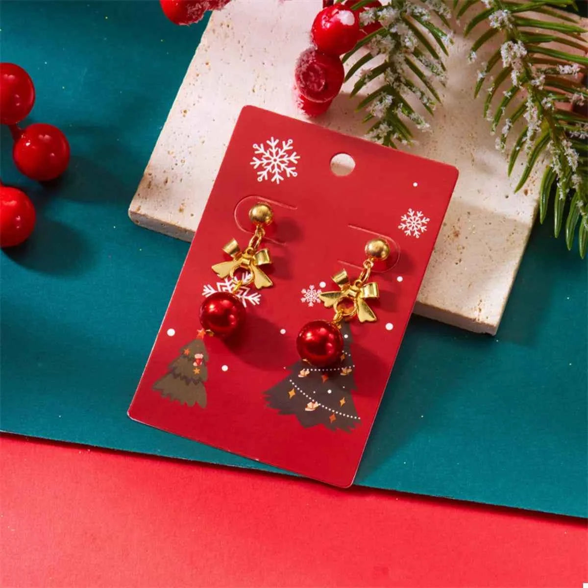 Christmas 18K Gold-Plated Ball Drop Earrings