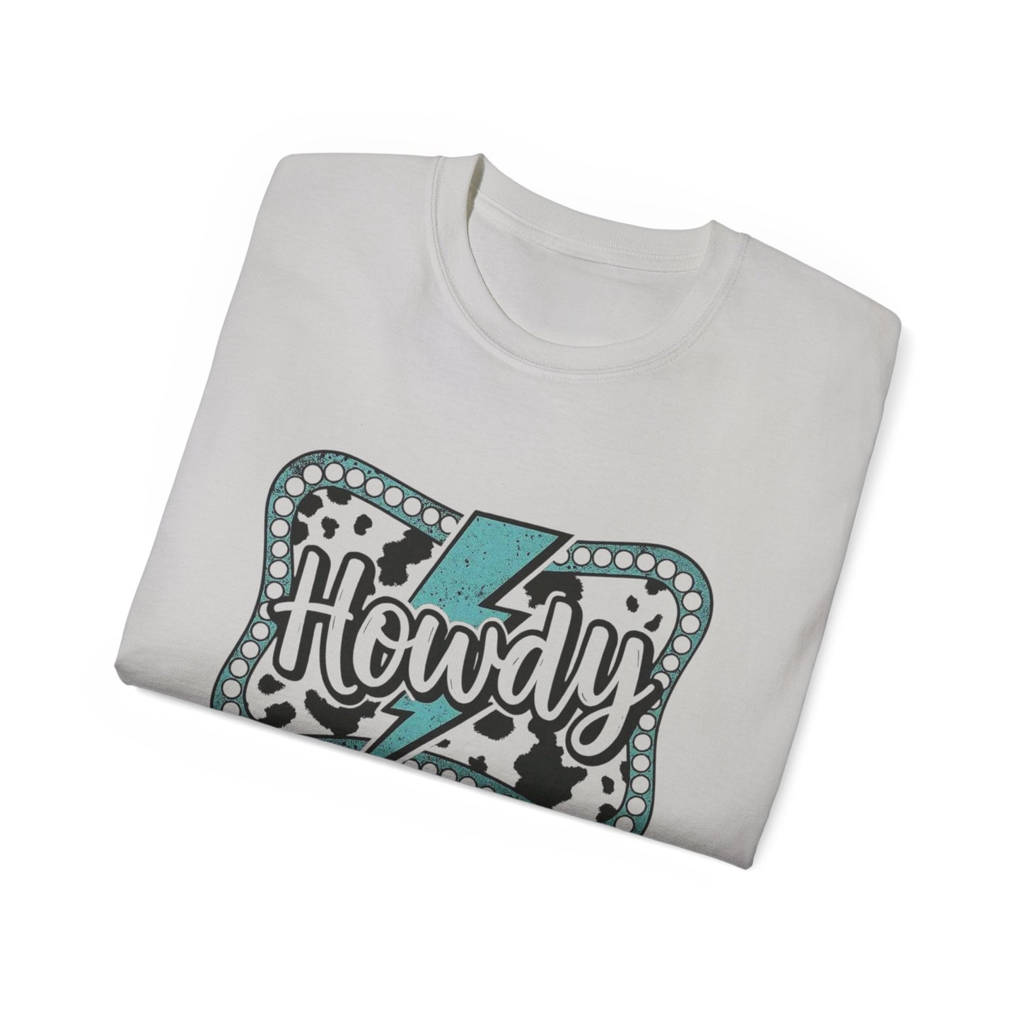Howdy Lightning Graphic Tee - Fun Unisex Cotton Women's T-Shirt for Summer, Festivals, Casual Wear - The Eggy's store