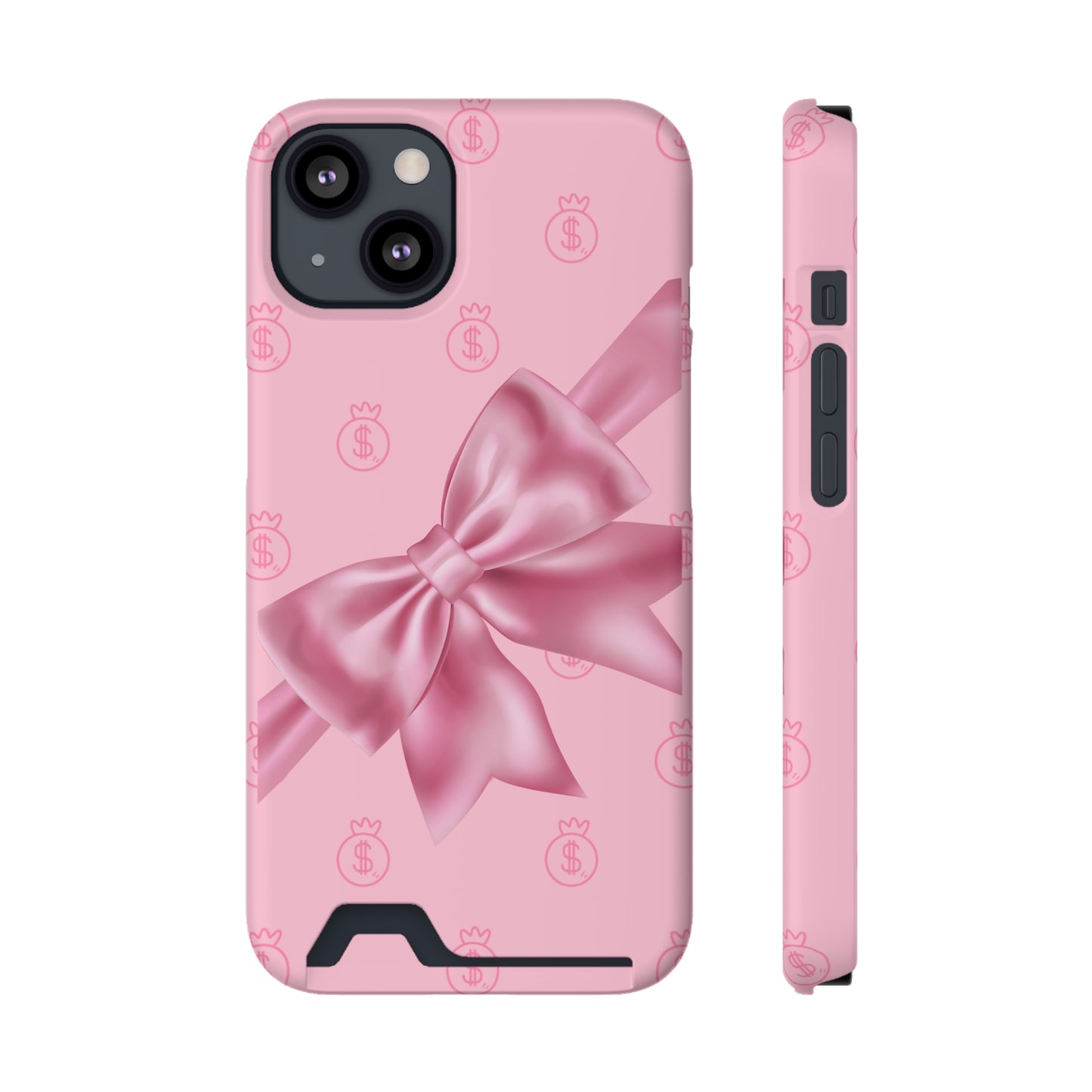 Money and Bows Phone Case with Card Holder - The Eggy's store