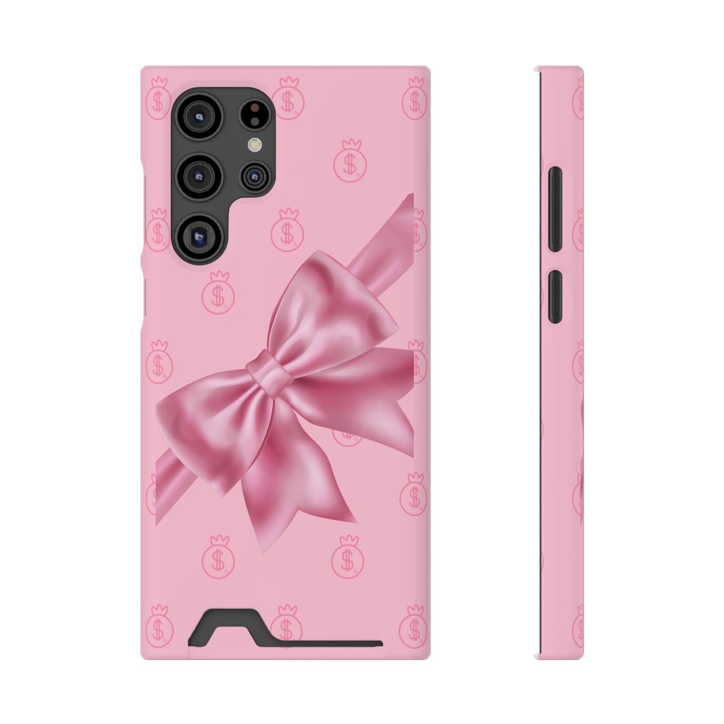 Money and Bows Phone Case with Card Holder - The Eggy's store
