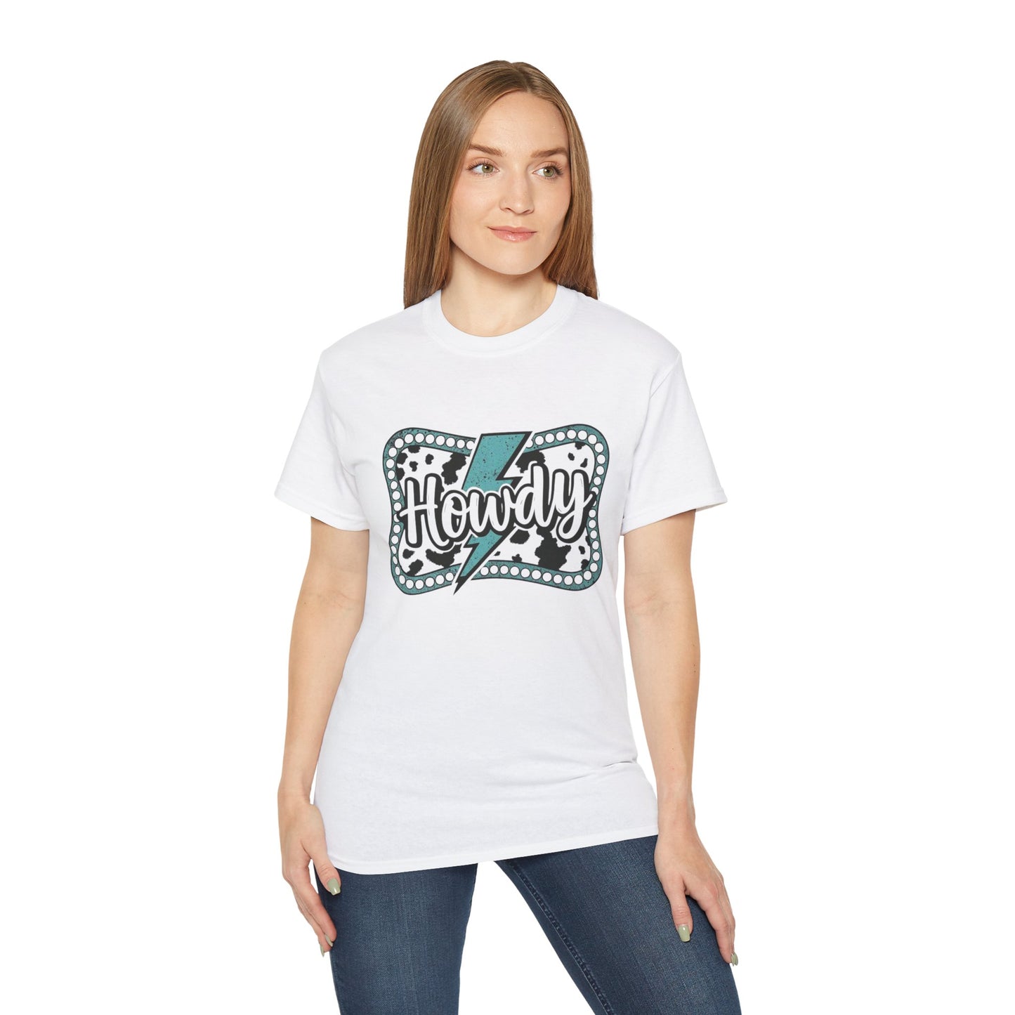 Howdy Lightning Graphic Tee - Fun Unisex Cotton Women's T-Shirt for Summer, Festivals, Casual Wear - The Eggy's store