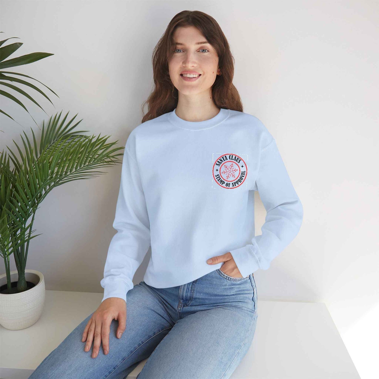 Embroidered Christmas Stamp Sweatshirt for Adults