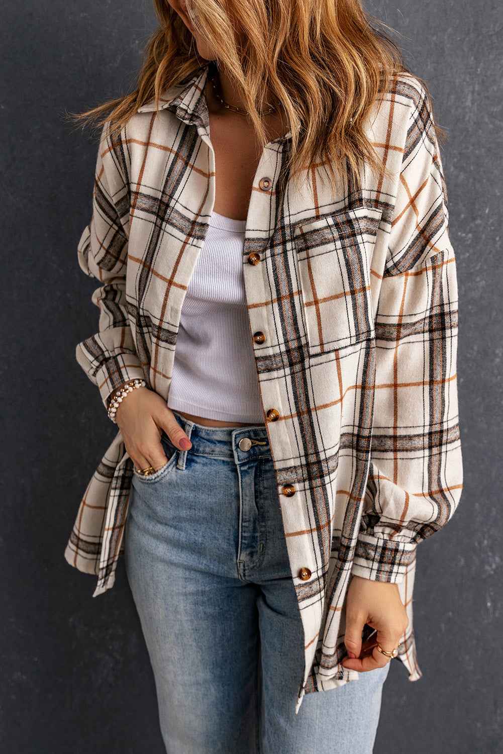 Khloe Oversized Plaid Pattern Shacket