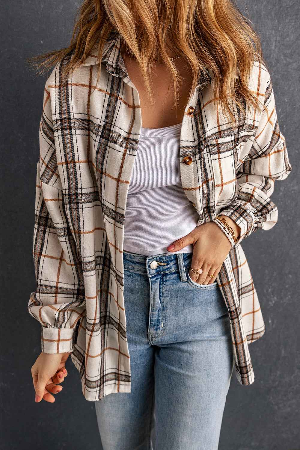 Khloe Oversized Plaid Pattern Shacket