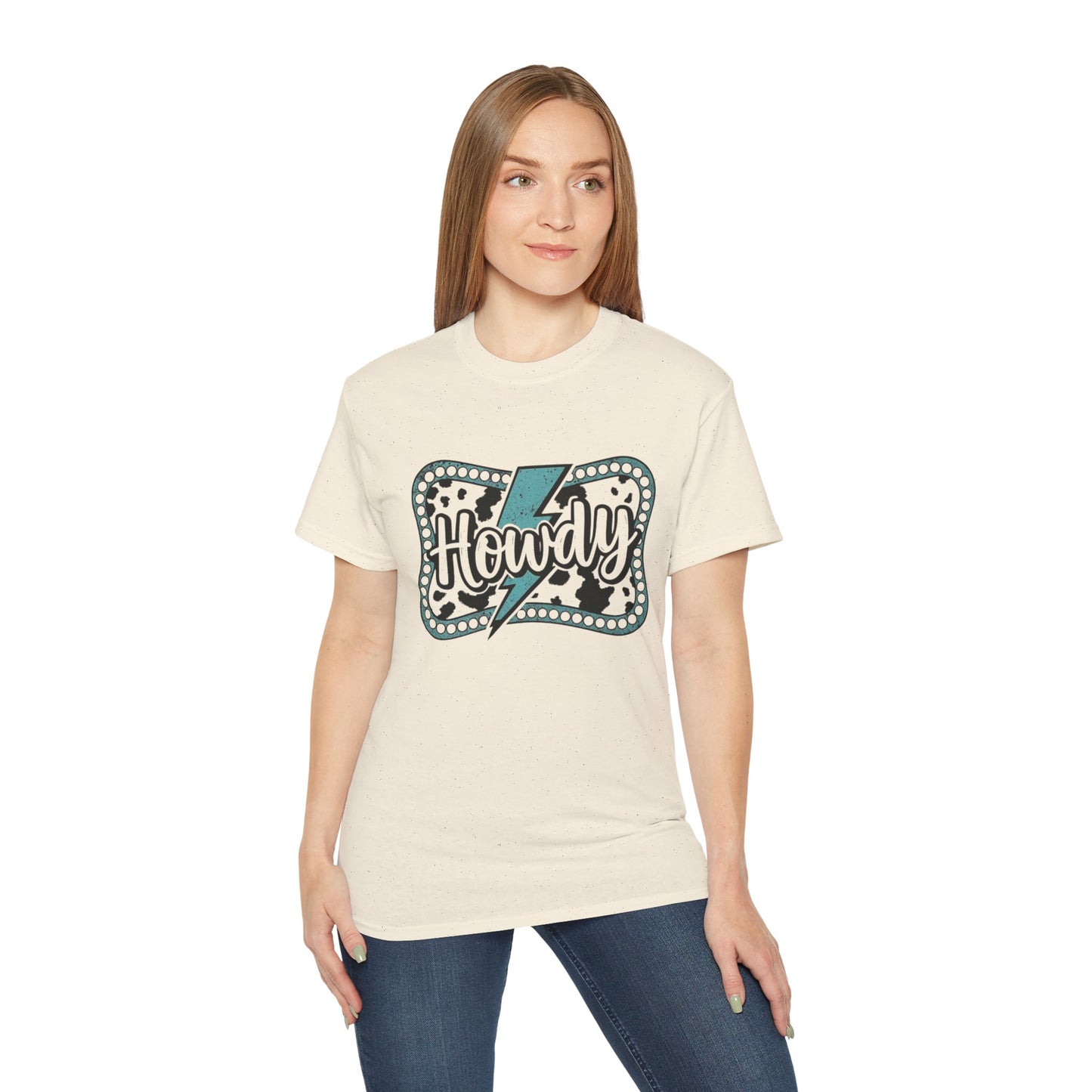 Howdy Lightning Graphic Tee - Fun Unisex Cotton Women's T-Shirt for Summer, Festivals, Casual Wear - The Eggy's store