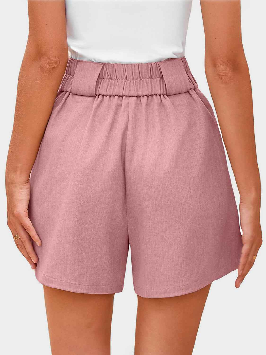 Two Button Wide Waistband Shorts