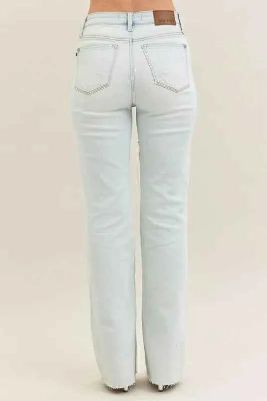 Judy Blue Full Size Destroy & Fray Hem Bootcut Jeans Plus Size