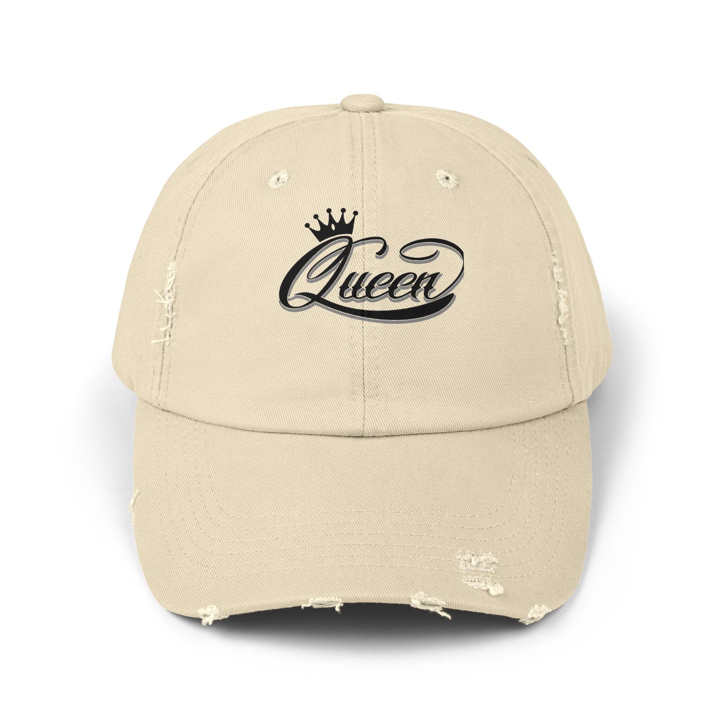 Distressed Queen Cap - Vintage Style Unisex Baseball Hat, Hip Hop Headgear & Streetwear Fashion Accessory - The Eggy's store