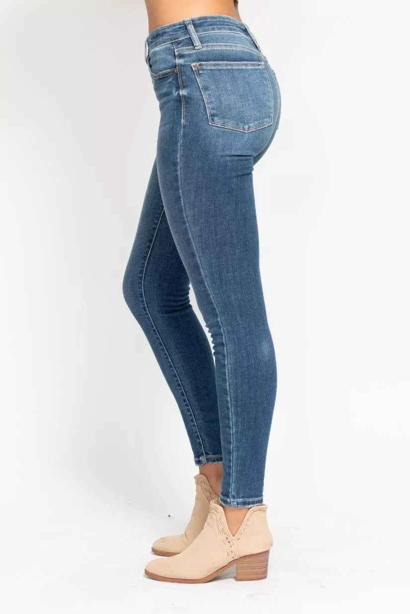 Judy Blue Full Size High Rise Button Fly Skinny Jeans Plus Size