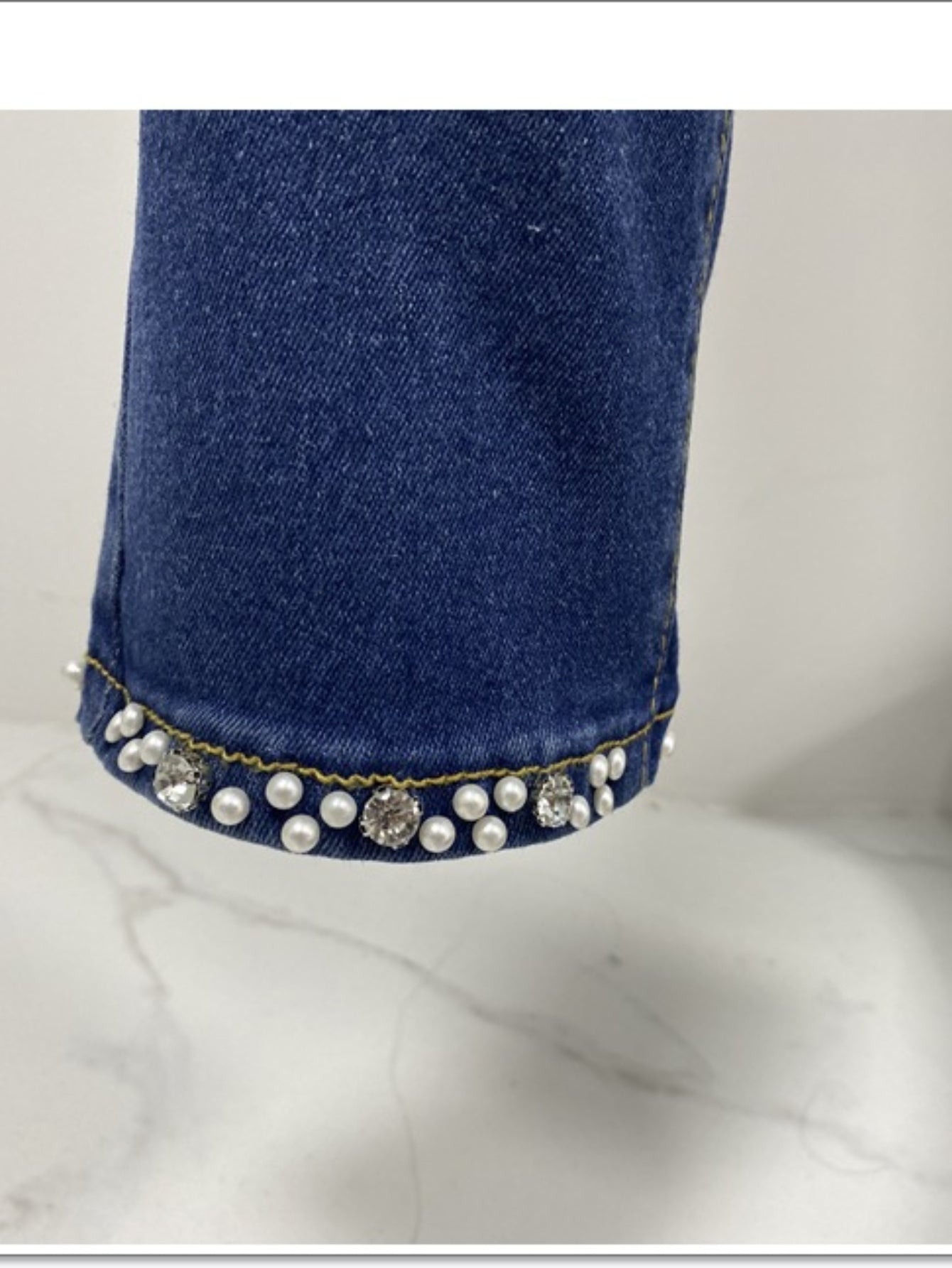 Skinny Split Hem with Floral Flair Women's Jeans