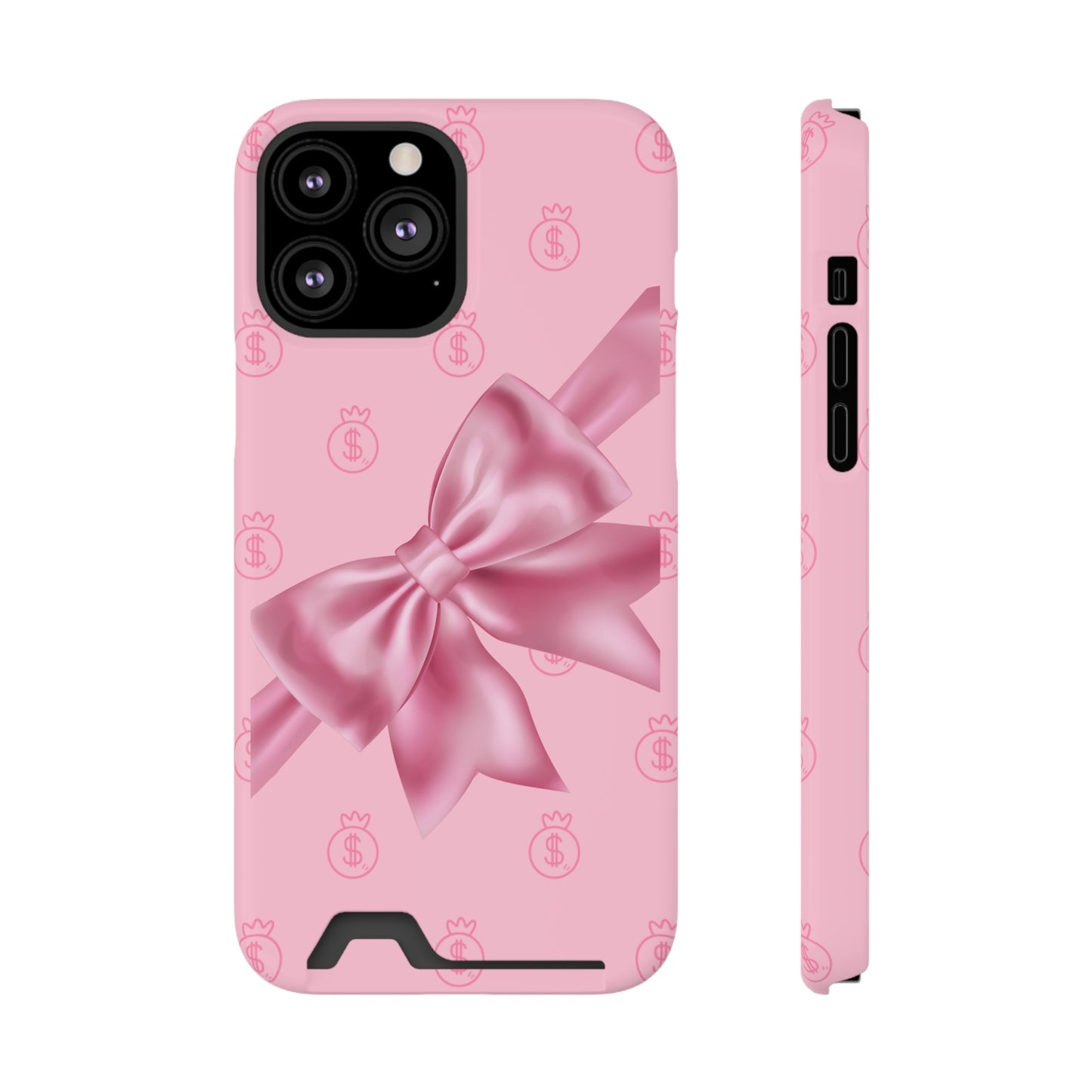 Money and Bows Phone Case with Card Holder - The Eggy's store