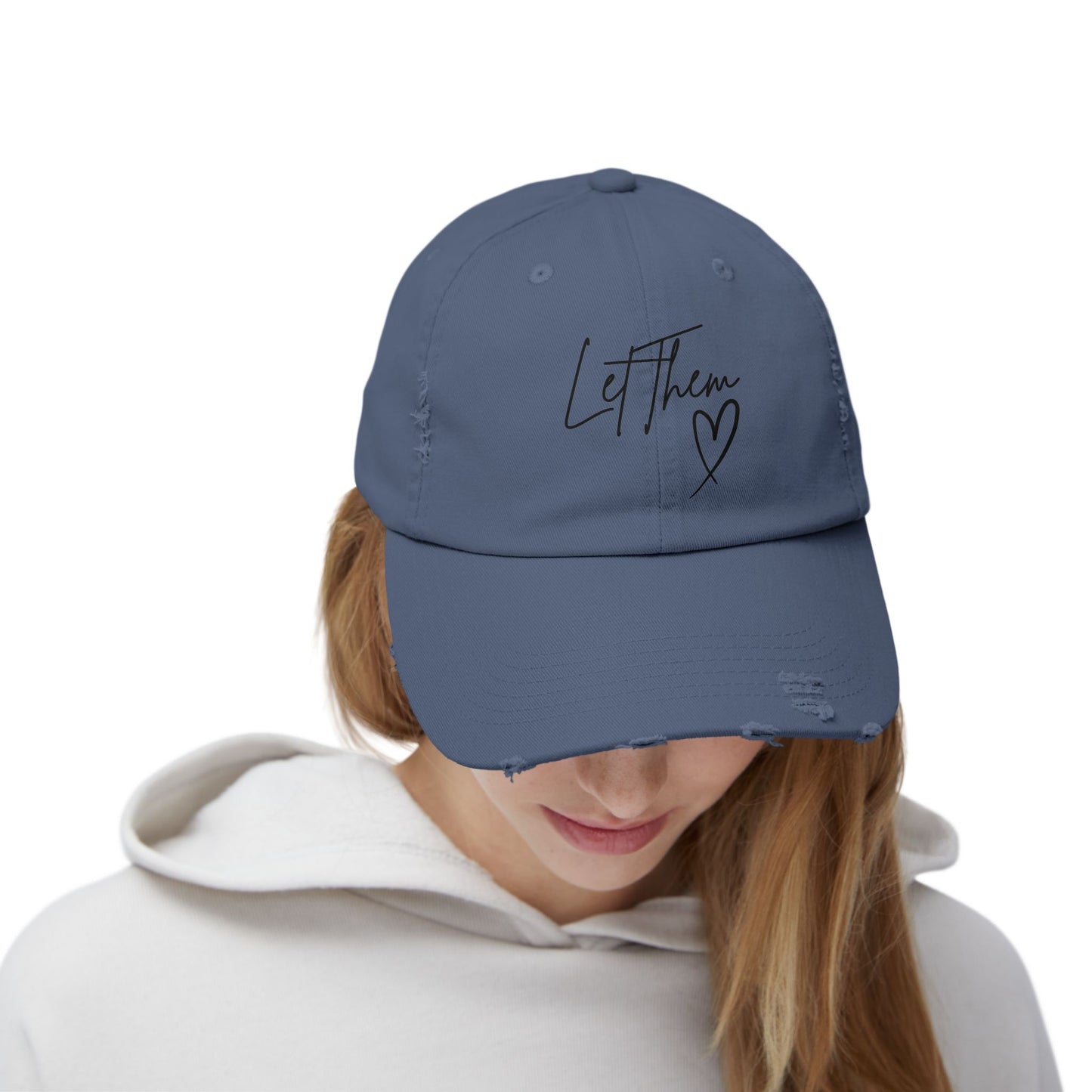Let Them Distressed Hat Design - Unique Distressed Hat Design - The Eggy's store