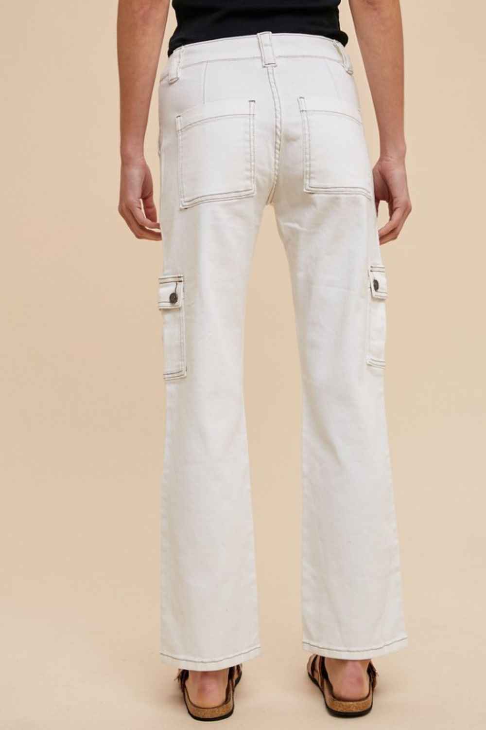 Annie Wear Straight Leg Jeans with Cargo Pockets