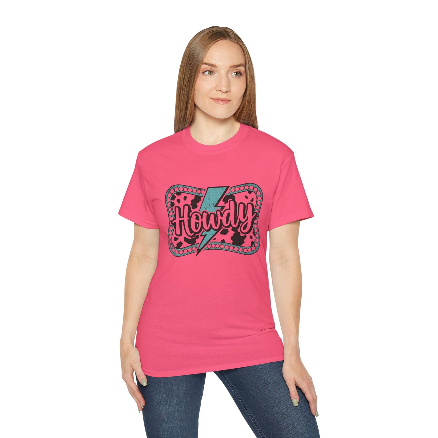 Howdy Lightning Graphic Tee - Fun Unisex Cotton Women's T-Shirt for Summer, Festivals, Casual Wear - The Eggy's store