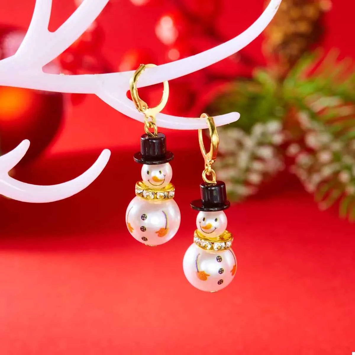 Christmas Snowman Drop Earrings