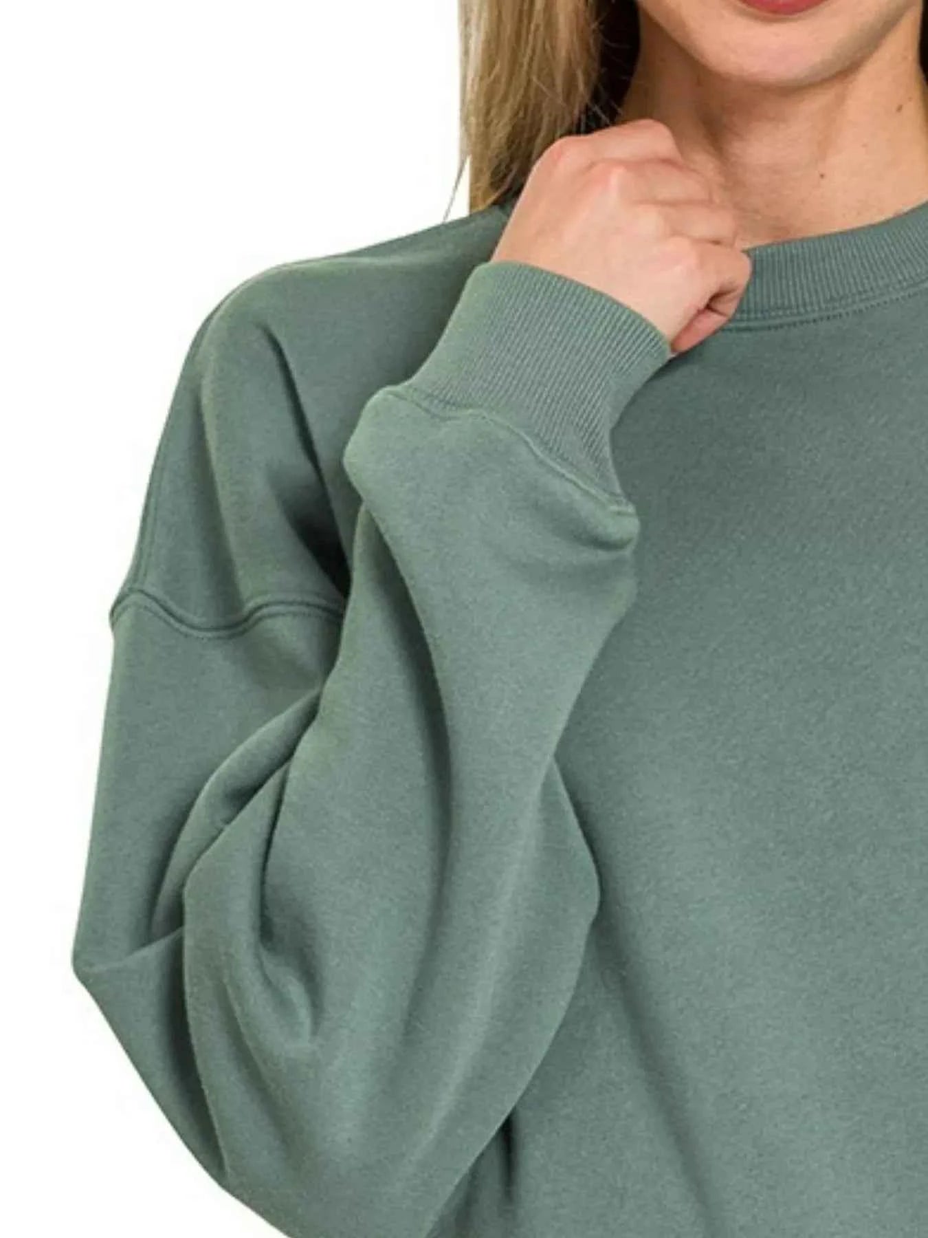 Zenana Fleece Round Neck Sweatshirts