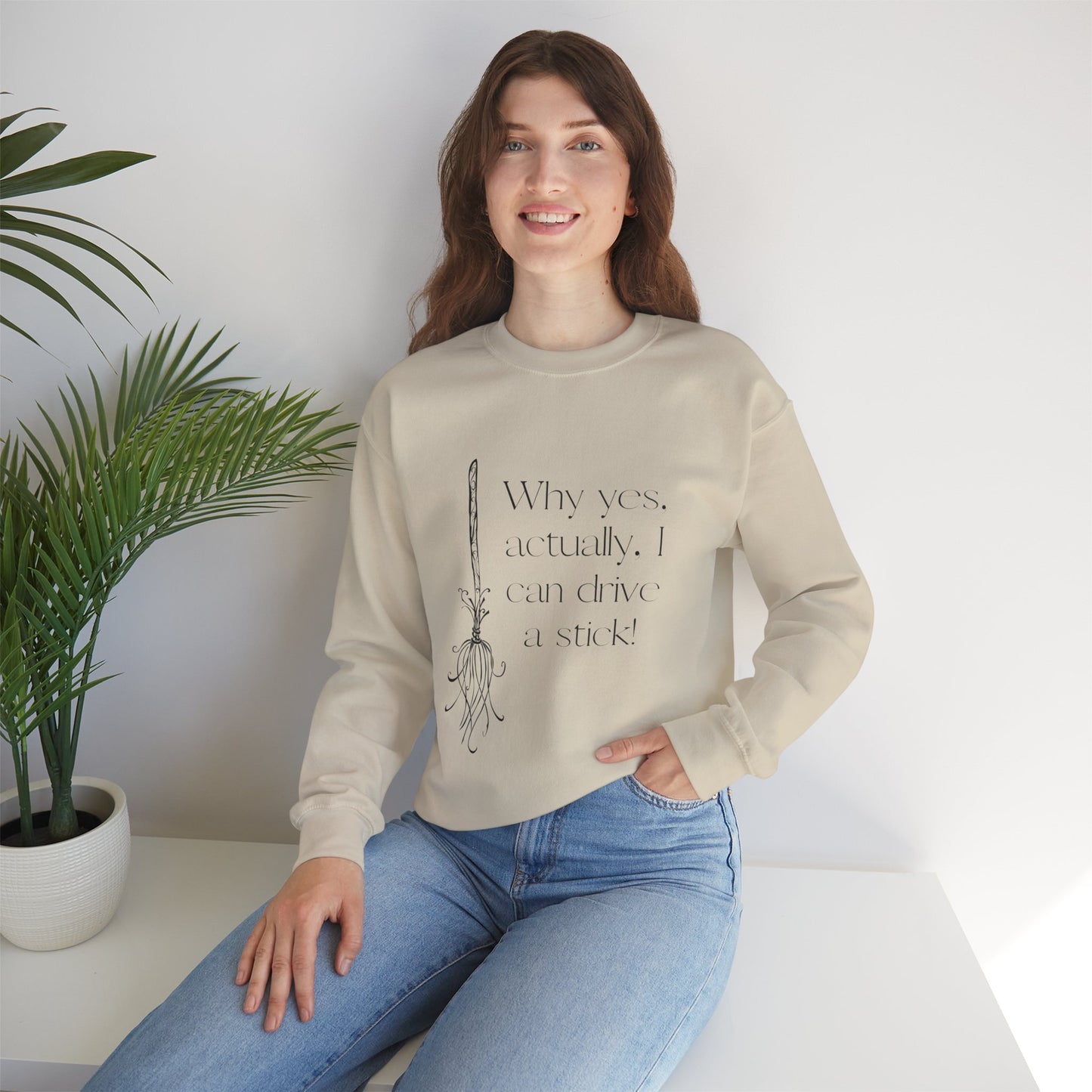 Whimsical Witch Crewneck Sweatshirt, Cozy Fall Fashion, Halloween Gift, Magical Sweatshirt, Unisex Spooky Apparel
