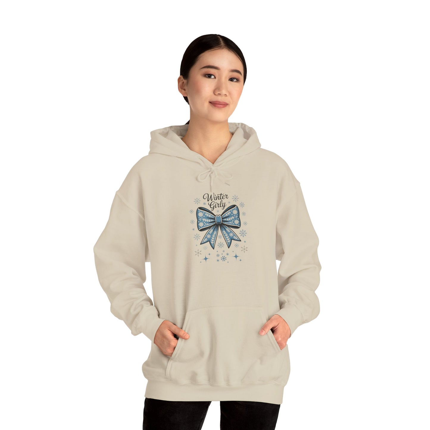Winter Beauty Hooded Sweatshirt, Cozy Gift for Her, Stylish Casual Wear, Cute Hoodie
