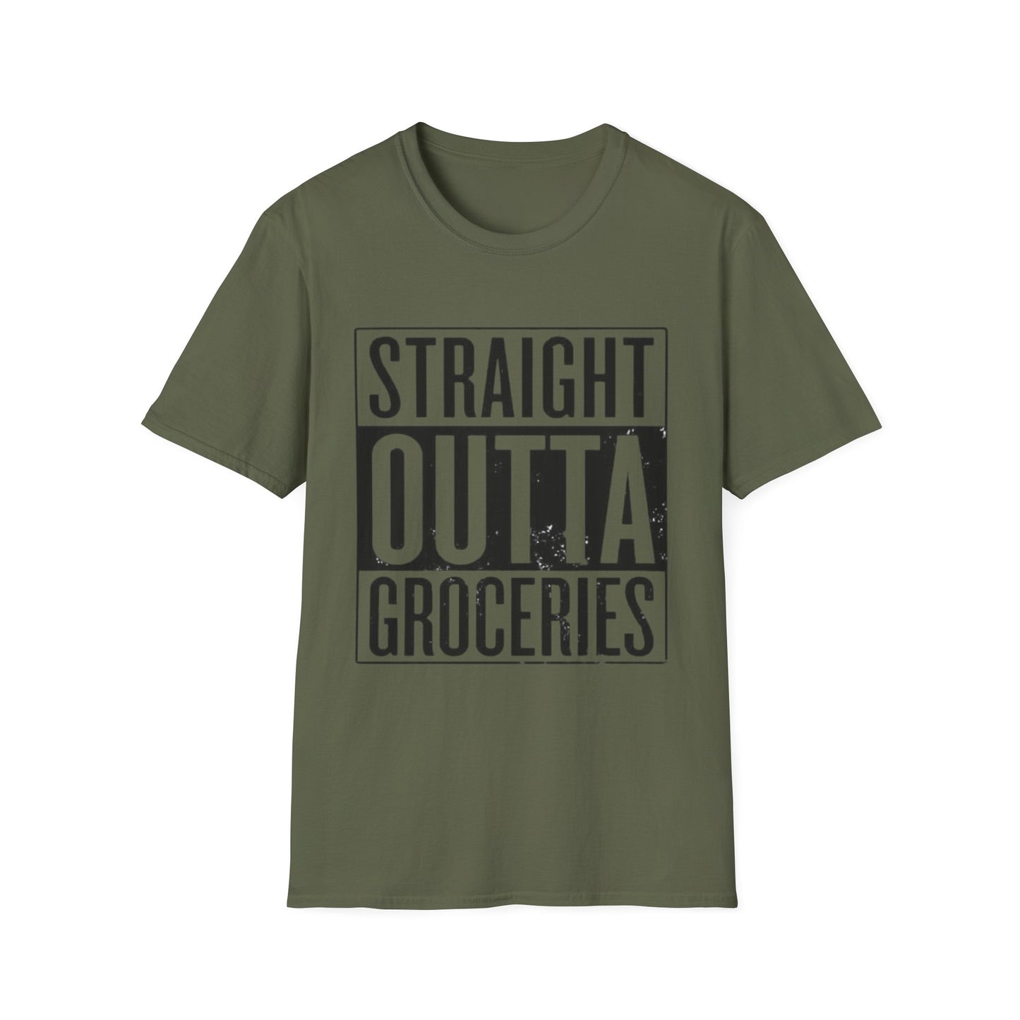 Straight Outta Groceries Unisex Softstyle Women's T-Shirt, Funny Tee, Casual Wear, Gift for Foodies, Humor Clothing